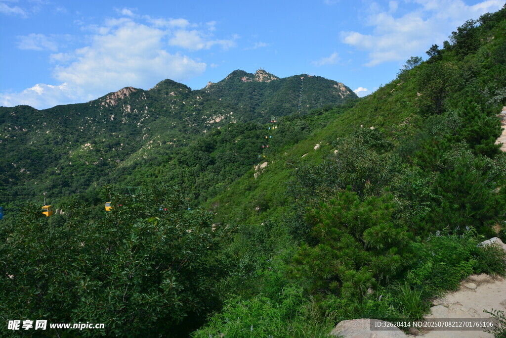 青山葱郁间的山间小径