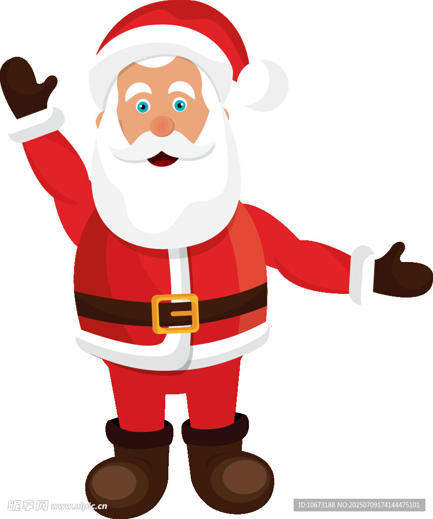 挥手的圣诞老人形象