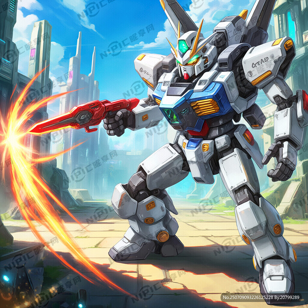 机甲风 手拿红色昆虫战斗仪