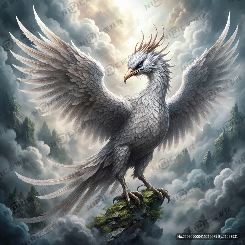 凤凰、图腾、纹理、生动、逼真、