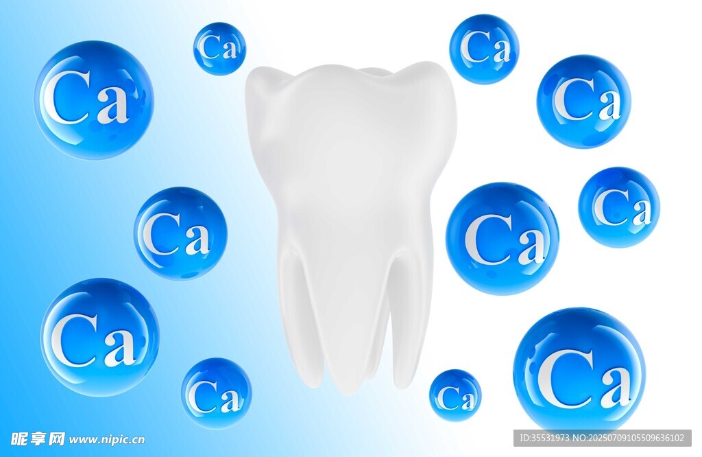 牙齿与钙元素背景