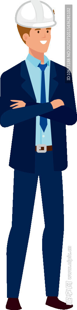 商务男士戴安全帽形象