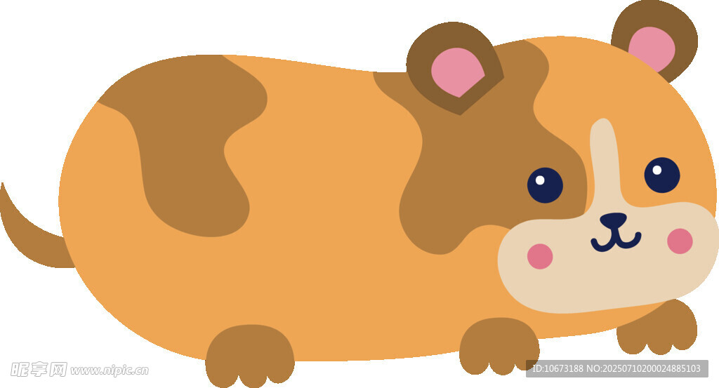 可爱趴着的卡通小狗