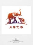 大象艺术图案