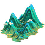 梦幻青绿山水景观