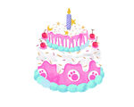 可爱粉色卡通生日蛋糕