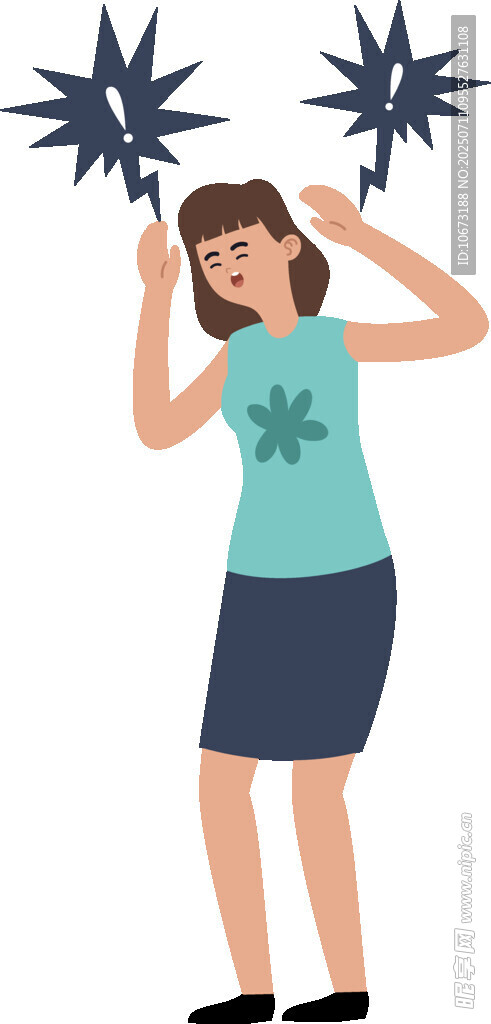 女子因烦恼抓头