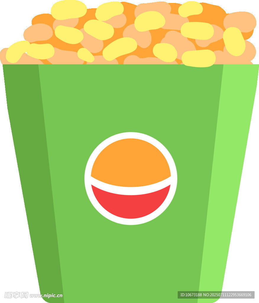 绿色爆米花桶插画