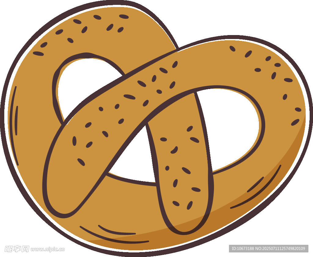 卡通椒盐卷饼插画