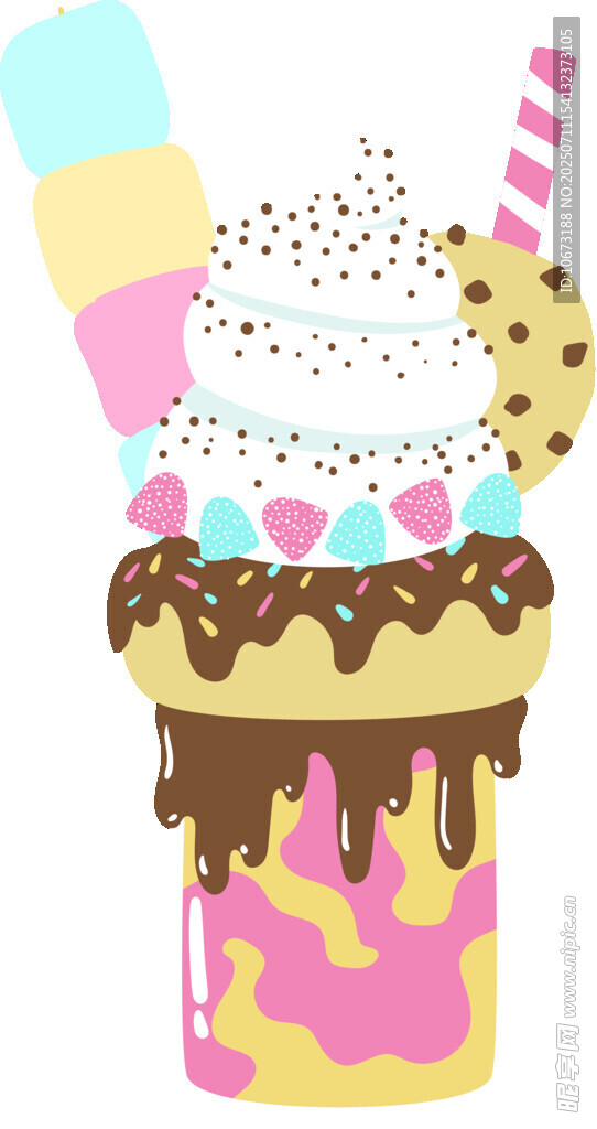 缤纷美味冰淇淋甜筒