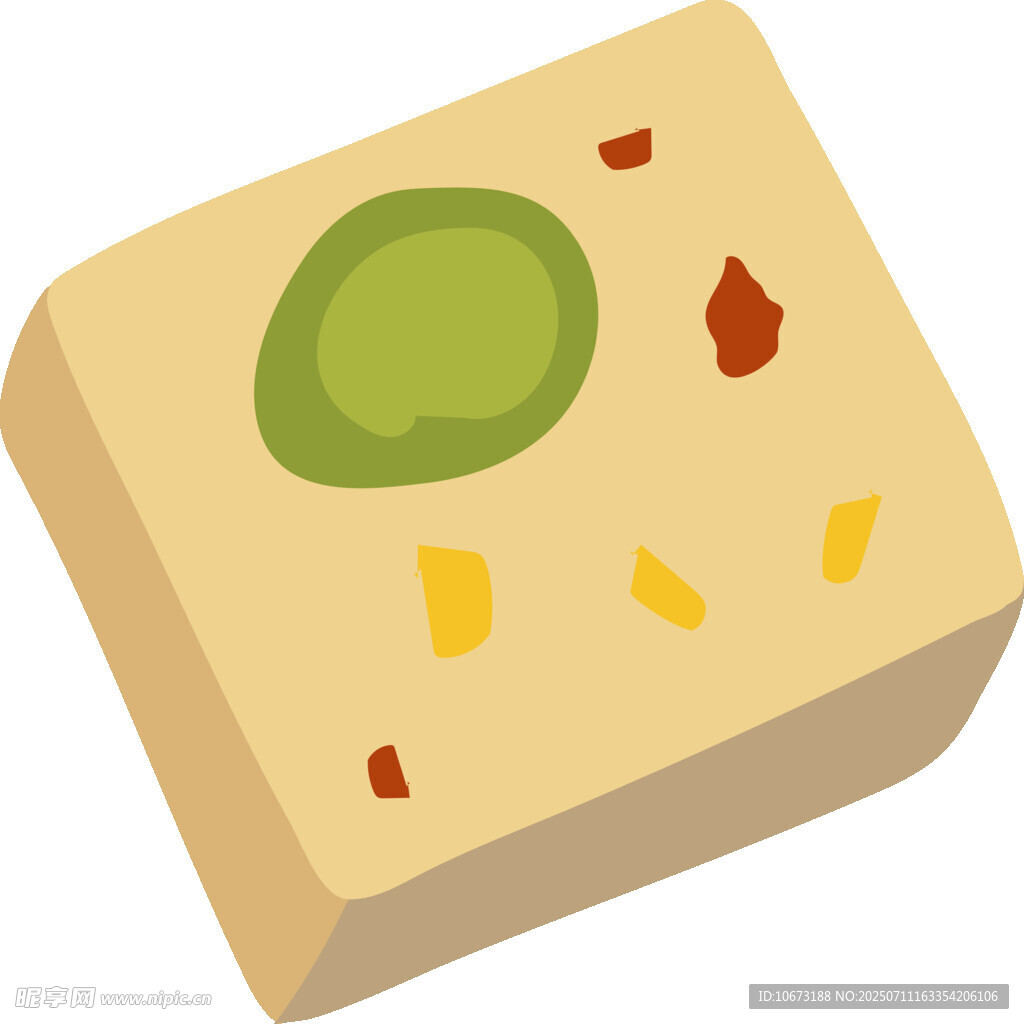 卡通风格的美味奶酪块