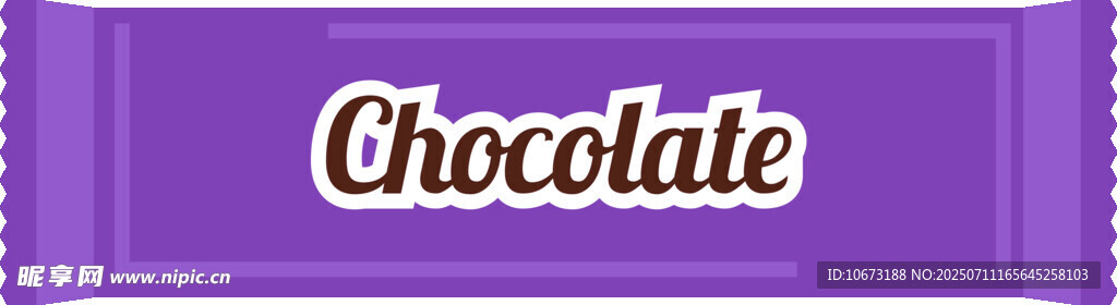紫色背景上的巧克力字样