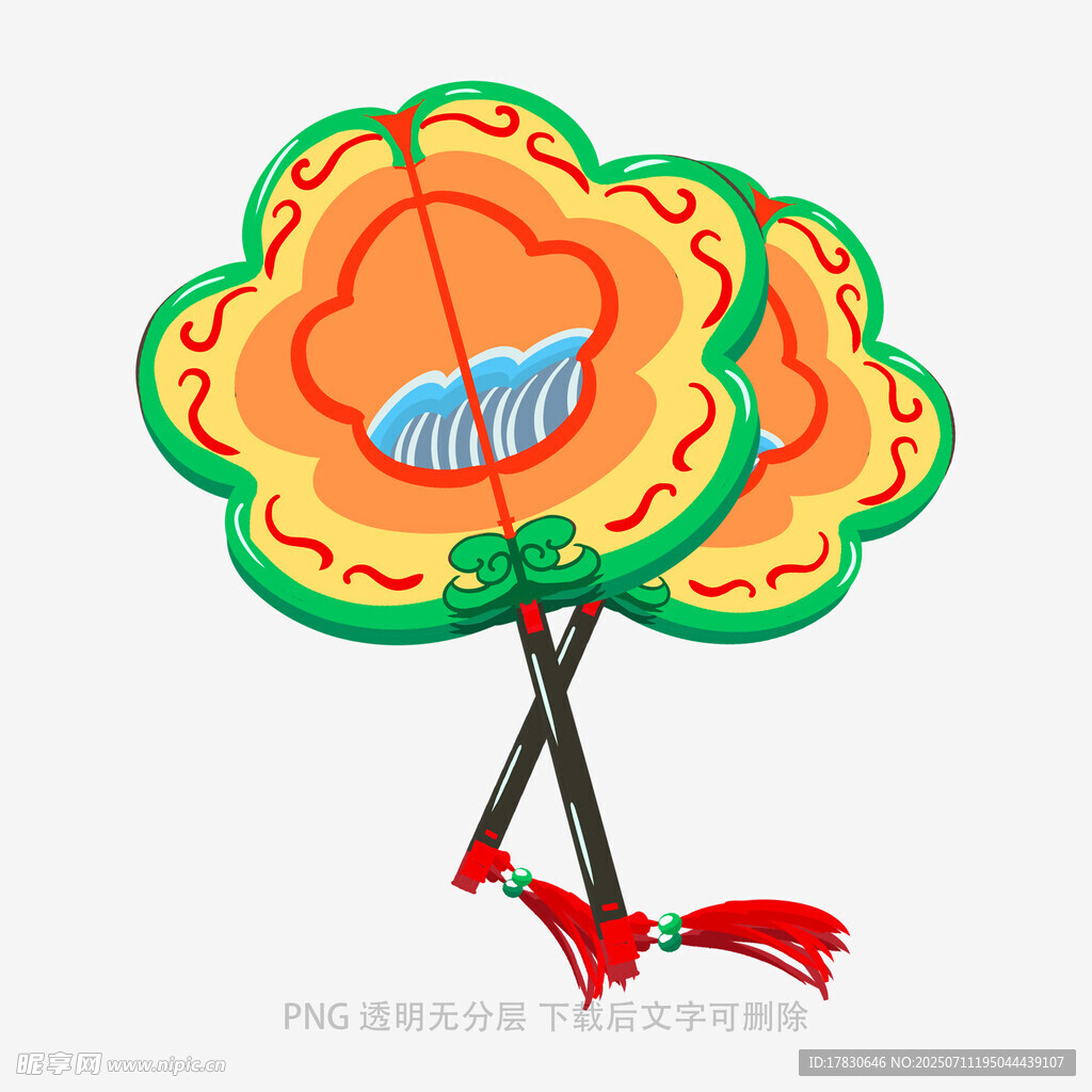 传统双响板装饰插画