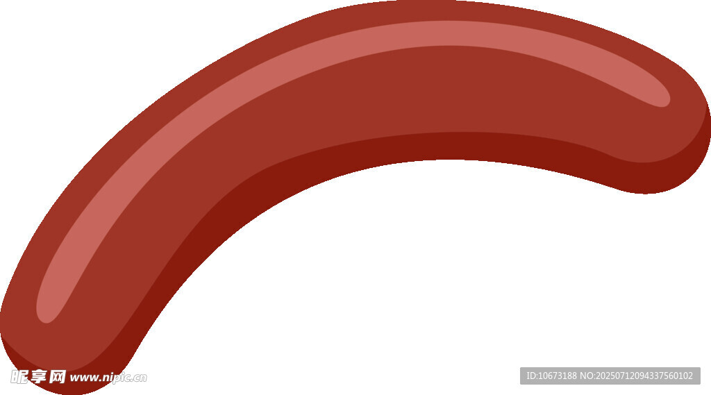 弯曲的红色香肠