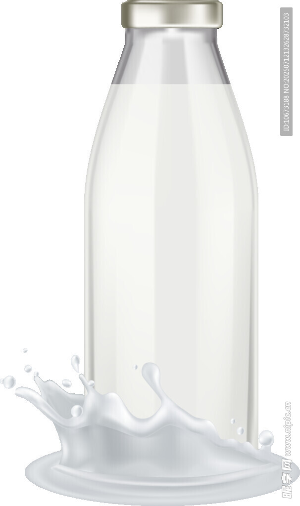 牛奶瓶溅出新鲜牛奶