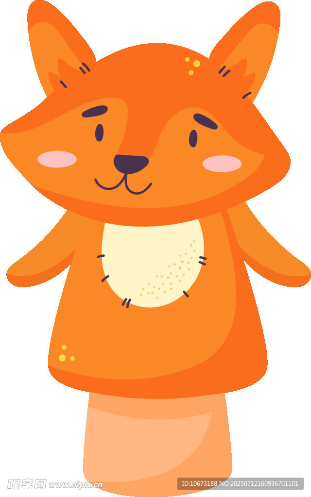 橙色狐狸手偶玩具