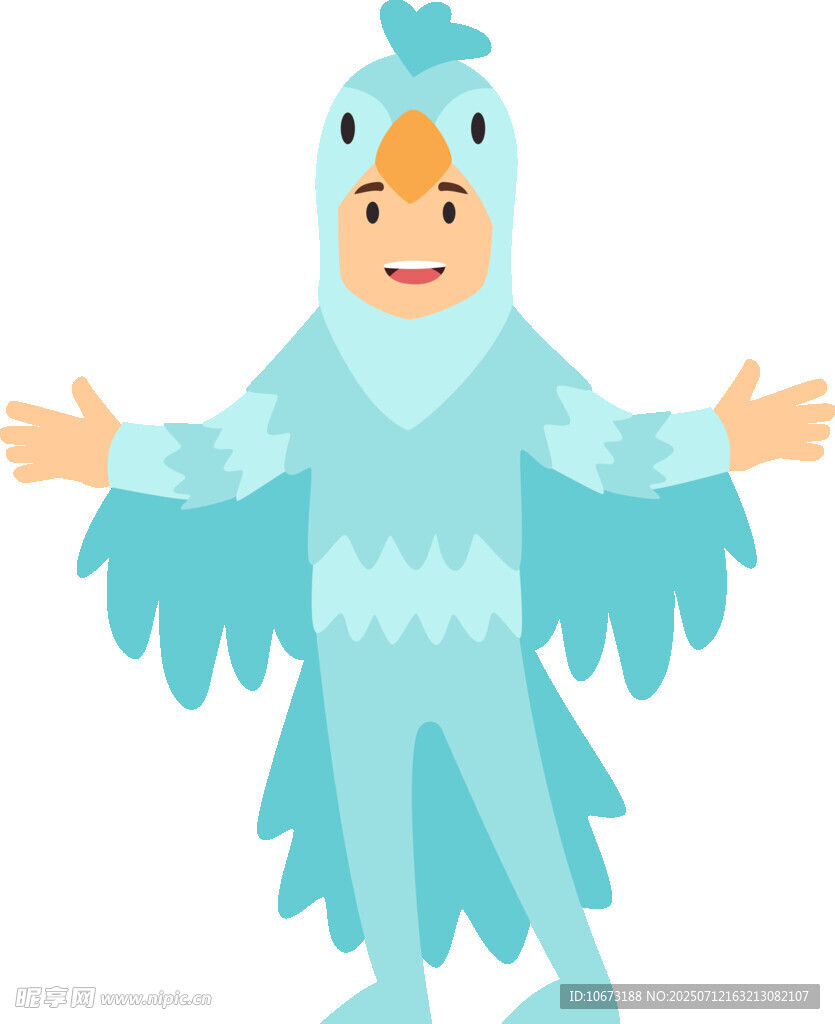 蓝色小鸟儿童表演服装