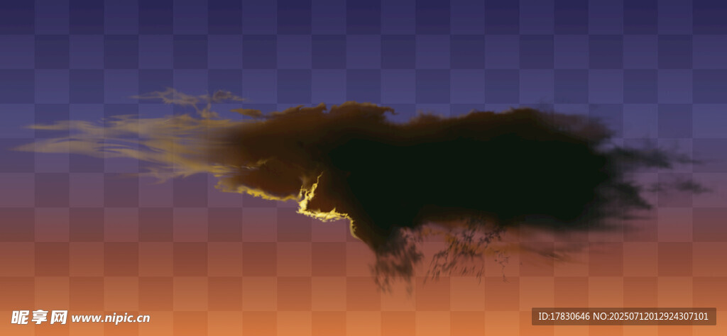 夕阳下的独特云朵