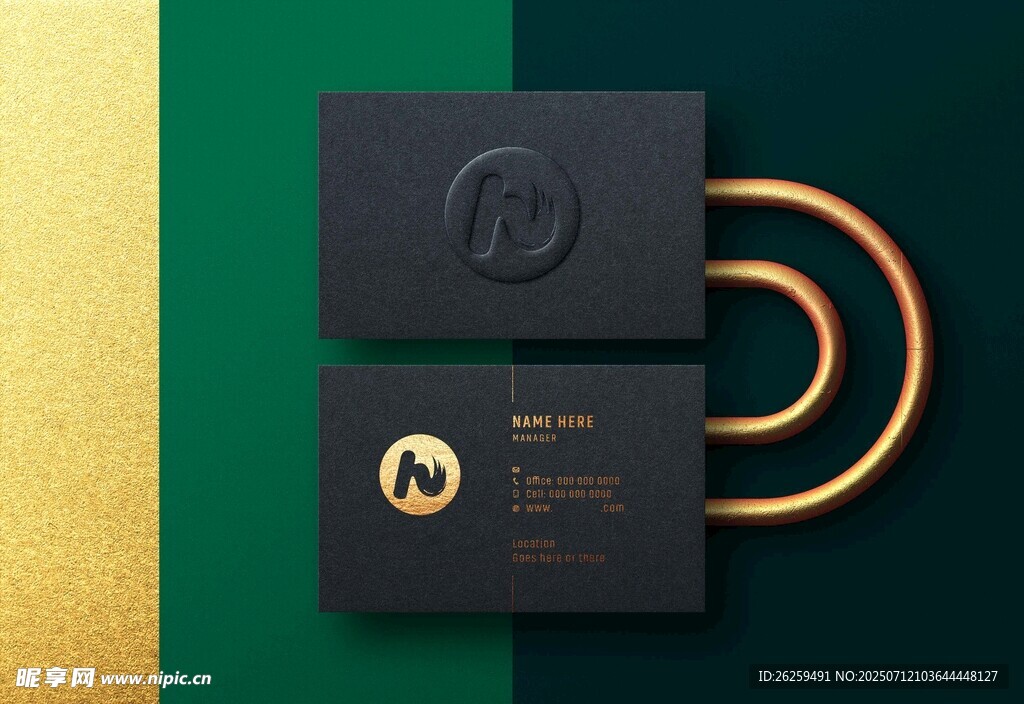 黑金风格名片与装饰设计
