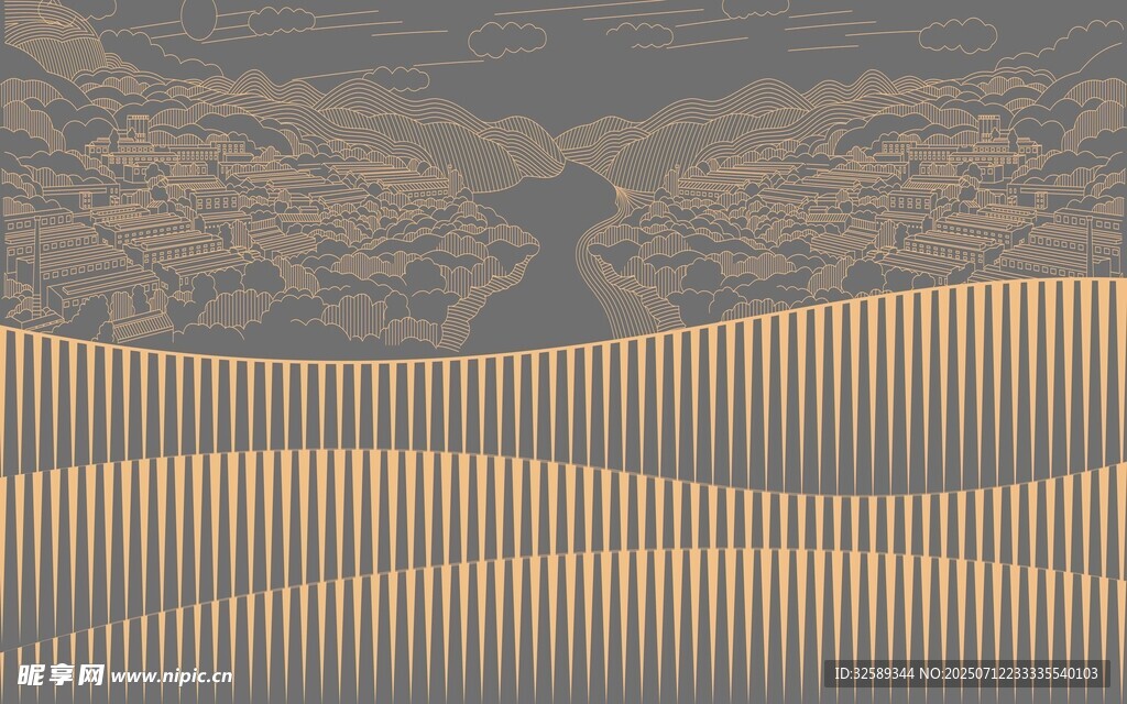 波纹金属板纹理特写