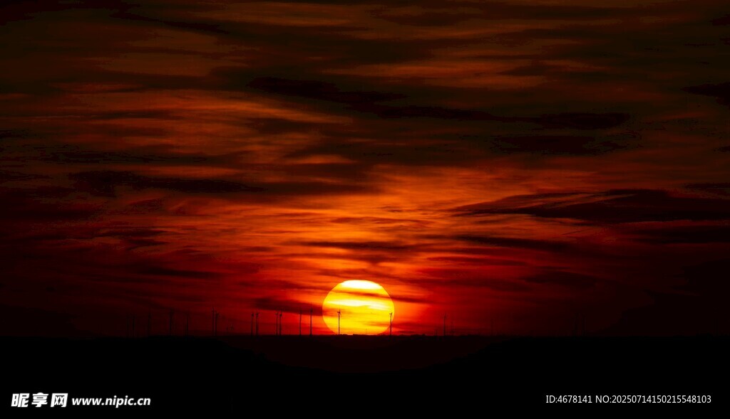 壮丽夕阳西下美景
