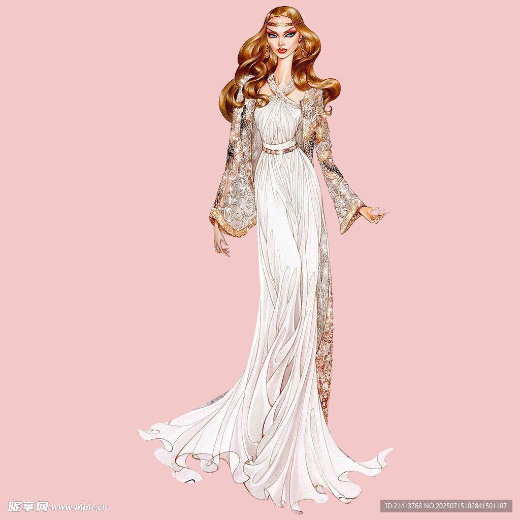 复古风长裙美女优雅造型