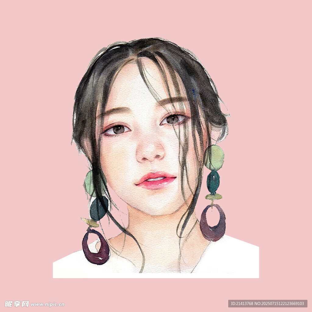 时尚个性女孩耳饰特写