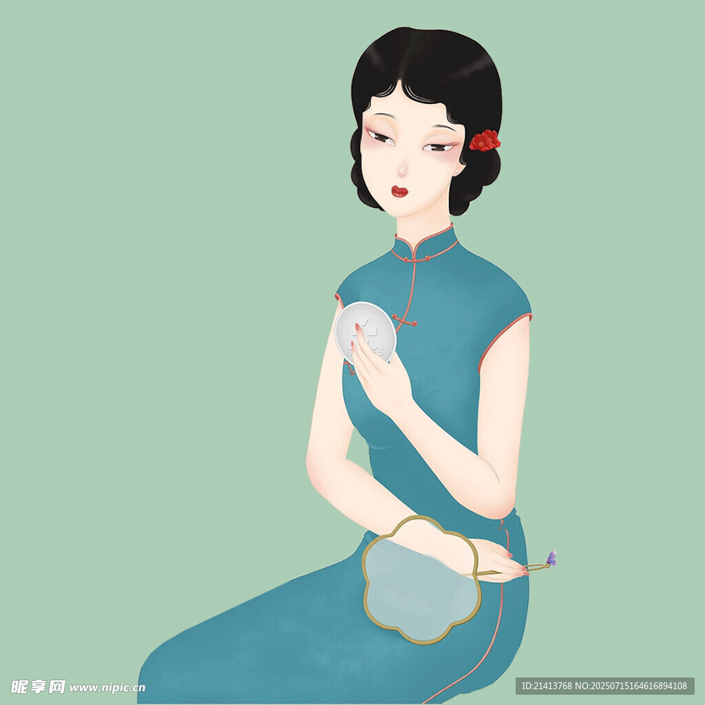 身着旗袍的温婉女子