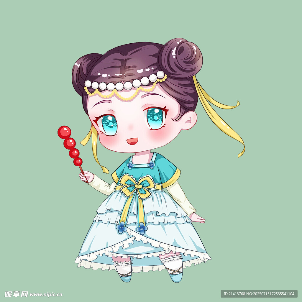 古风可爱少女手持糖葫芦