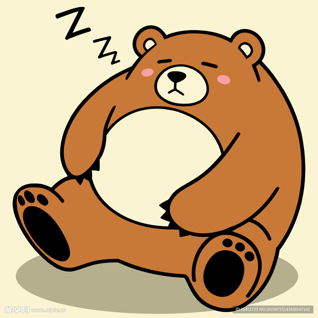 憨态可掬小熊惬意打盹