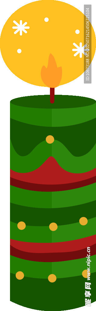 绿色圣诞风礼物盒插画