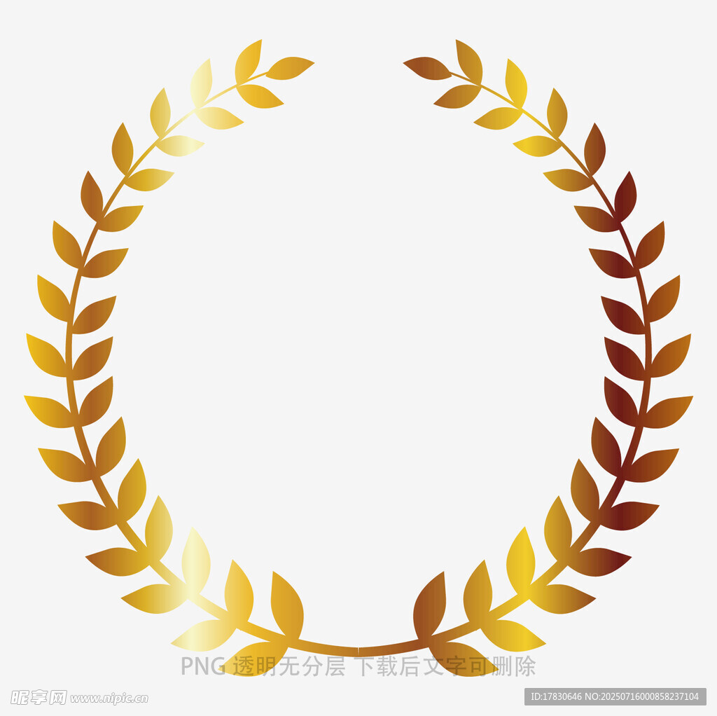金色月桂环装饰图案
