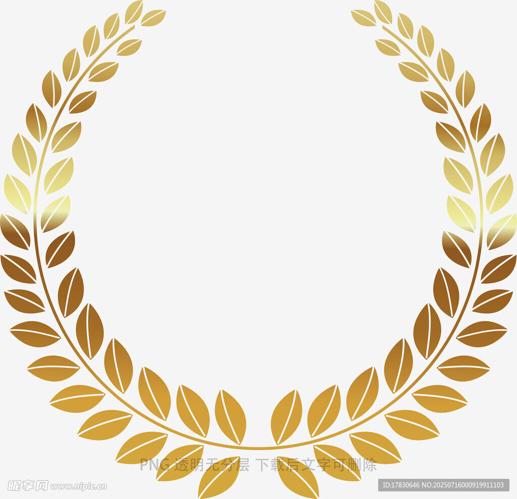 金色月桂叶花环