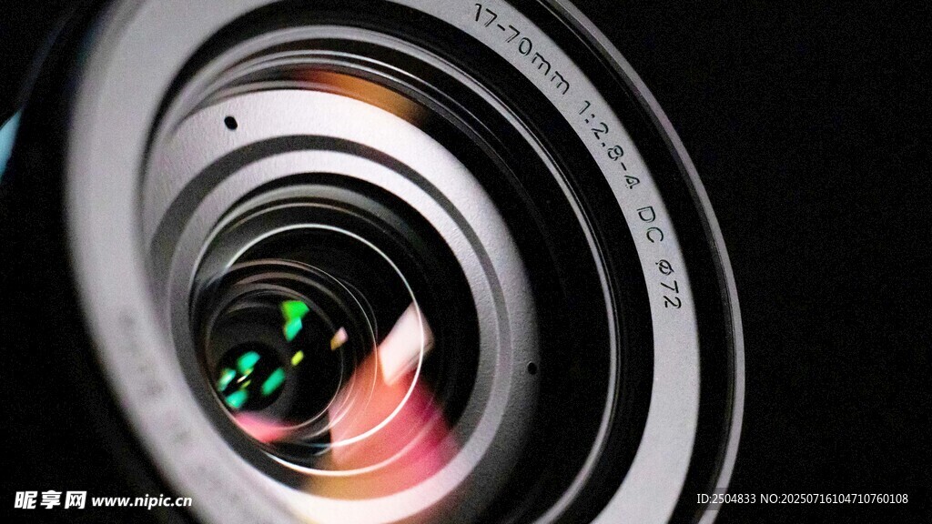 特写镜头下的相机镜头