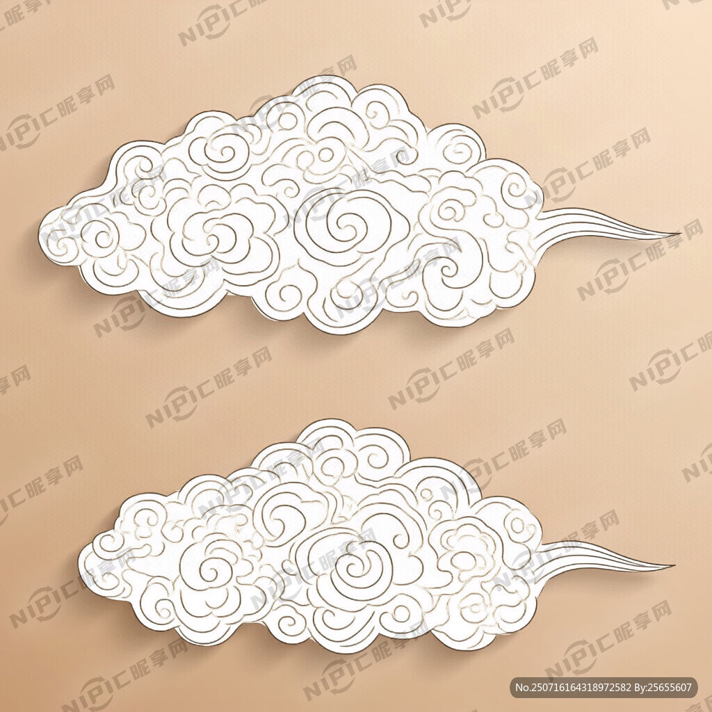 祥云线稿围绕组成600样式