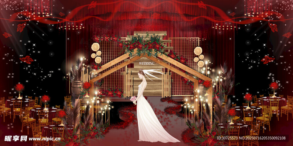 梦幻中式婚礼场景布置