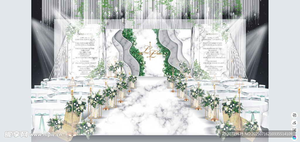 梦幻绿色系婚礼现场布置