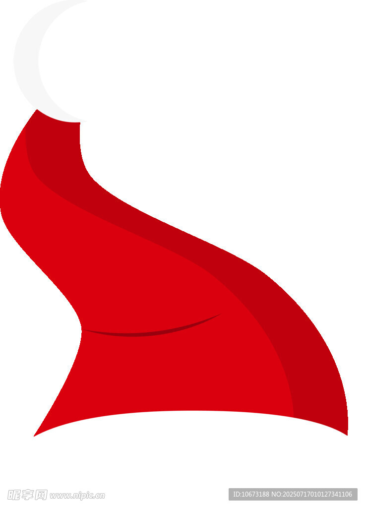 红色飘扬的圣诞帽帽尾