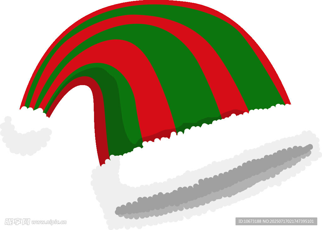 圣诞红绿条纹帽