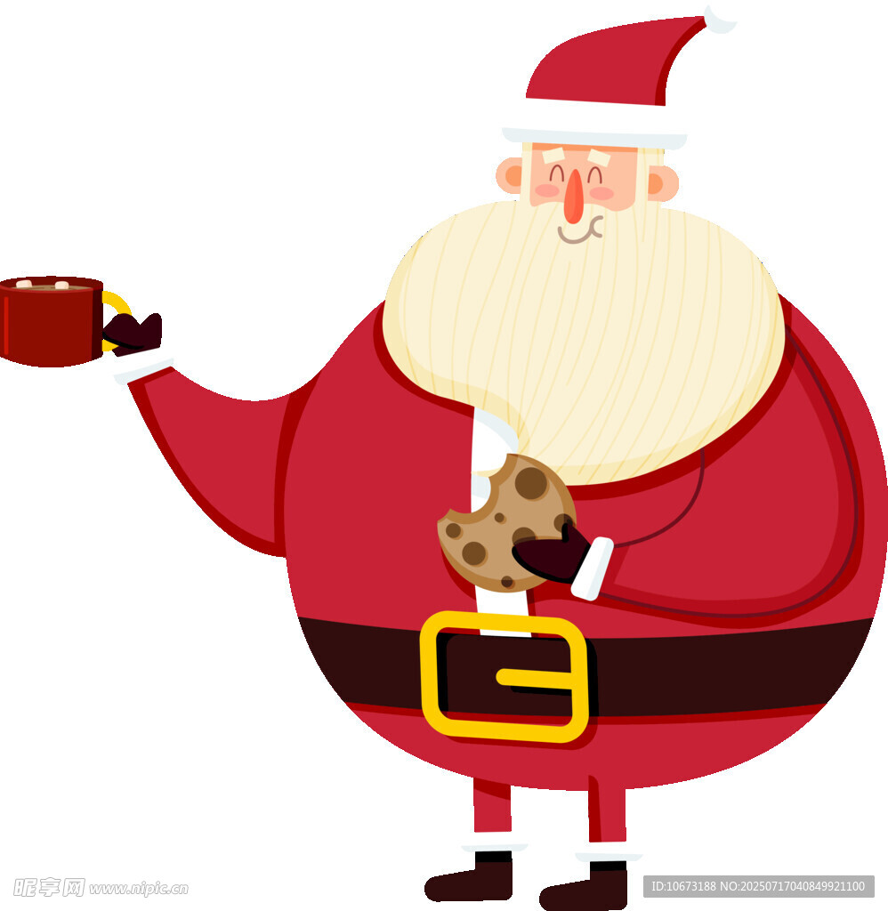 圣诞老人抱小狗端礼物