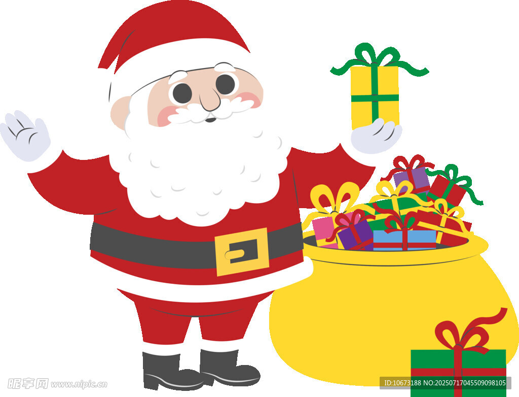 圣诞老人与满满礼物袋