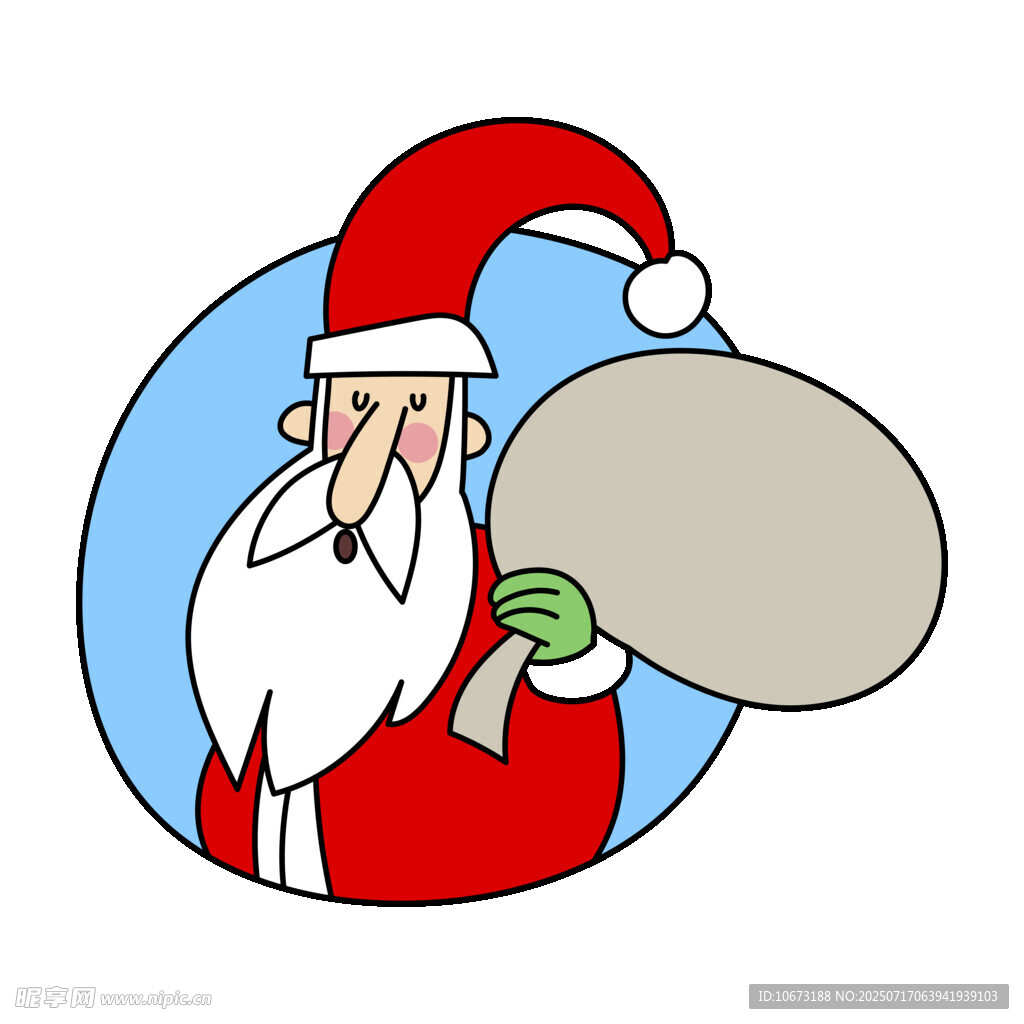 圣诞老人扛袋卡通形象