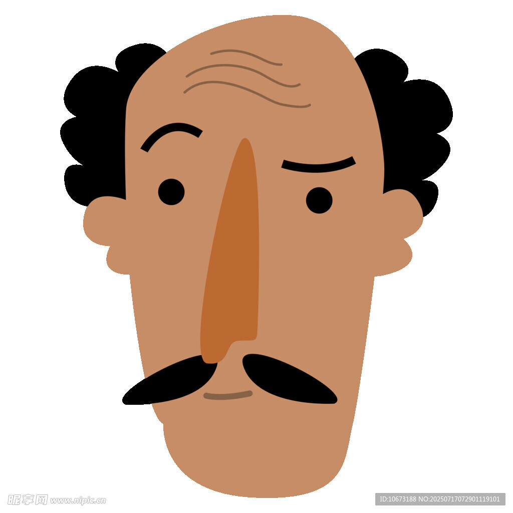 卡通风格的秃头男子头像