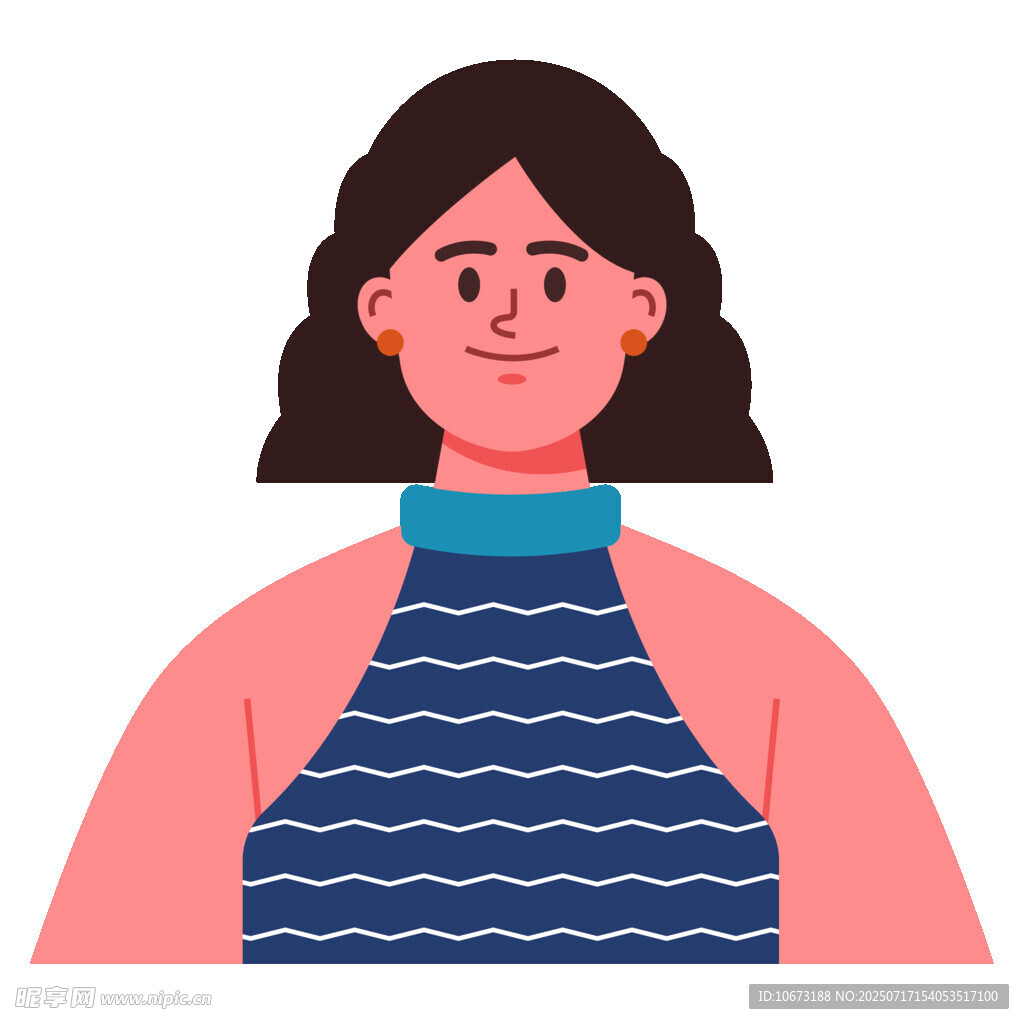 穿着条纹上衣的微笑女性