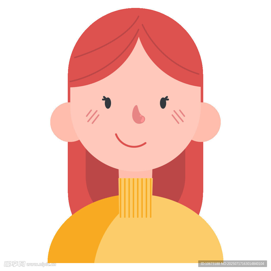 红发微笑女孩头像