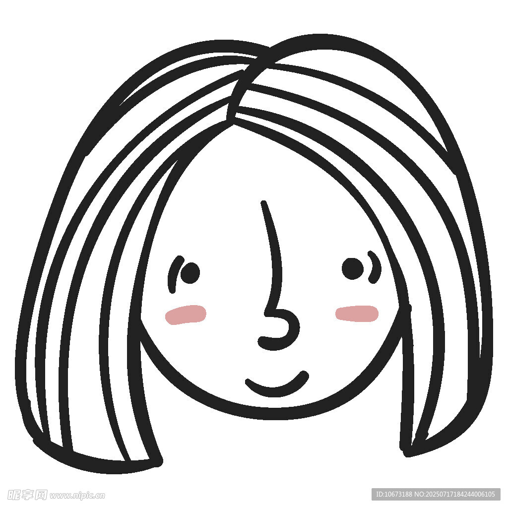 简约线条风女孩头像