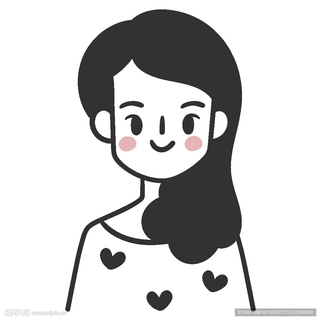 微笑爱心女孩形象