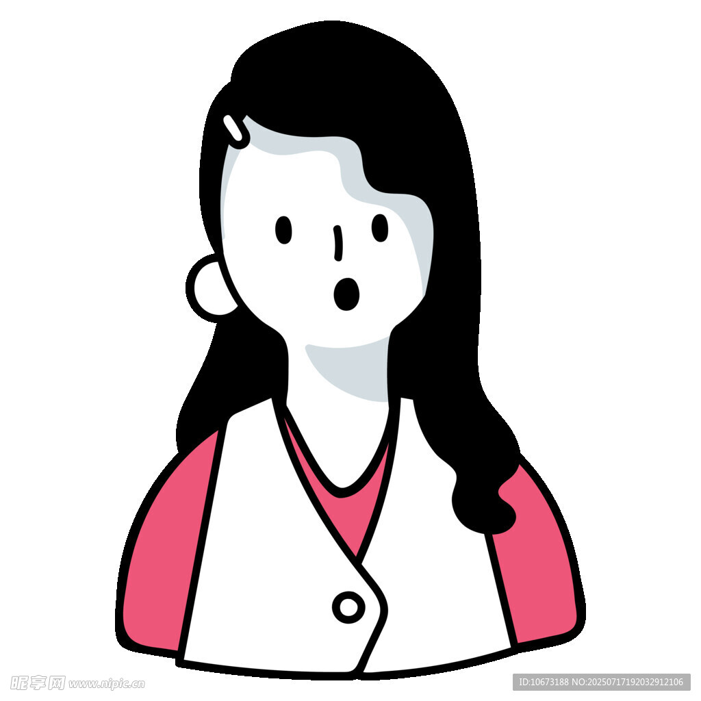 惊讶的女性形象