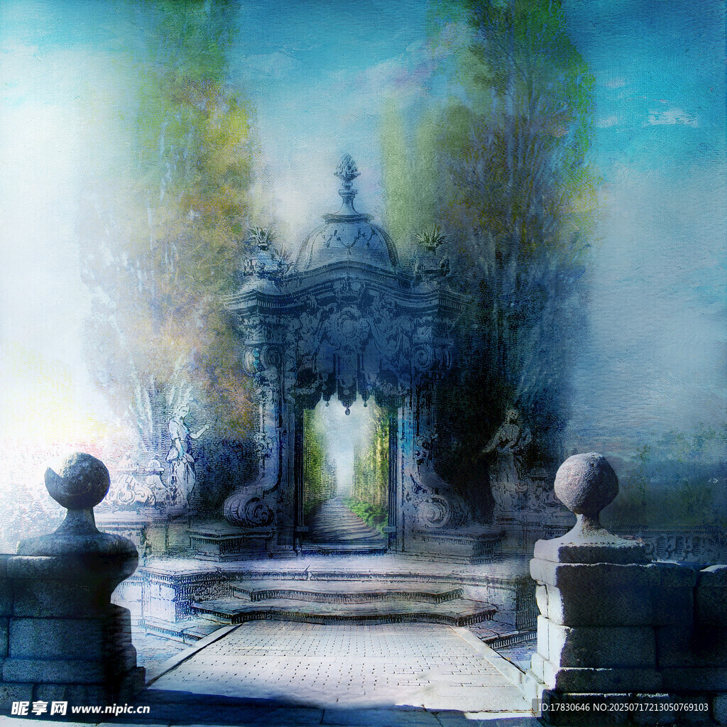 梦幻神秘的古典凉亭景观