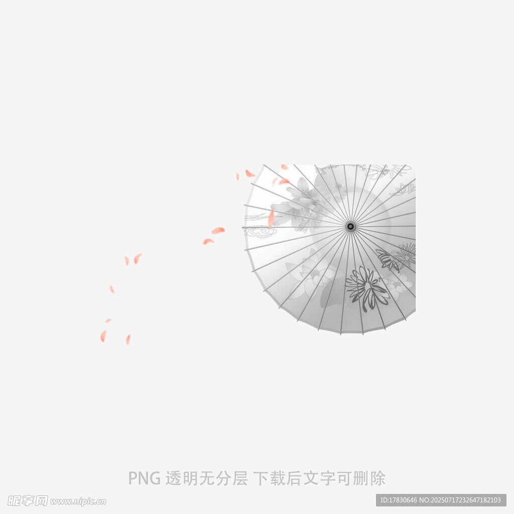 古风折扇飘落点点花瓣